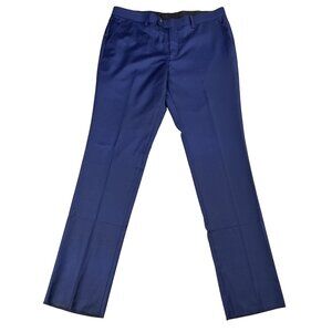 NWOT Cavalli Class 100% Wool Super 120s Slim Fit Navy Dress Pants 38W unhemmed